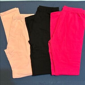 3 Pair Leggings Girls Size 12-14 pink and black